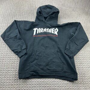 Vintage Thrasher Magazine Hoodie Sweater Men Small S Black San Francisco Hooded